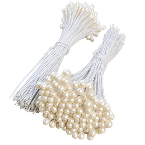 Pistilo Arame - 200 unid. - Branco Perolado - ref. 424