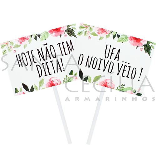 Plaquinhas Divertidas 10 unid. - Casamento D