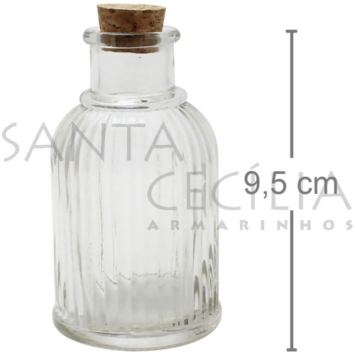 Potinhos para Lembrancinhas - Pote Vidro Tampa Rolha 100ml Ref. 1348