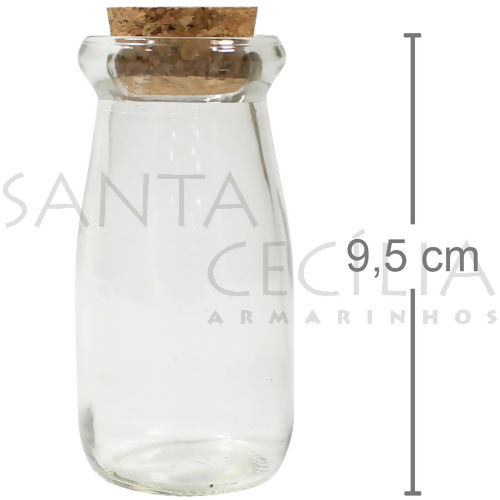 Potinhos para Lembrancinhas - Pote Vidro Tampa Rolha 110ml Ref. JCH-2