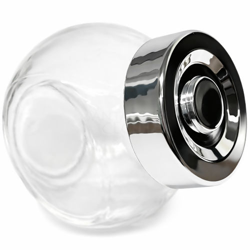 Potinhos para Lembrancinhas de Vidro 55ml - Mini Baleiro - Ref. VD4743/3 - Prata