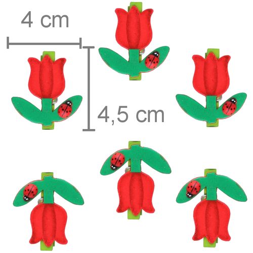 Pregador Mini Tulipa 1304-8 - 6 unid. Lembrancinha