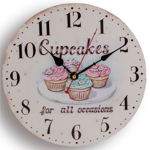 Relógio de Parede em MDF - 29cm Ref.JQ30 Relógio de Parede em MDF - 29cm Ref.JQ30:Cupcakes 12
