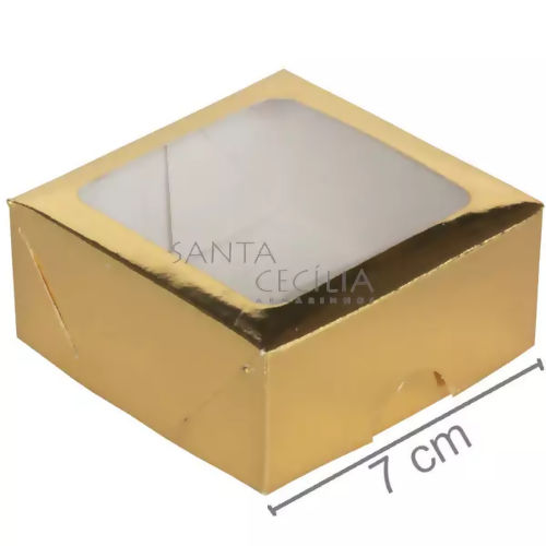 Caixa para Bem Casado 10 unid - S16 c/ Visor - 7 x 7 x 3 cm - Cores Diversas