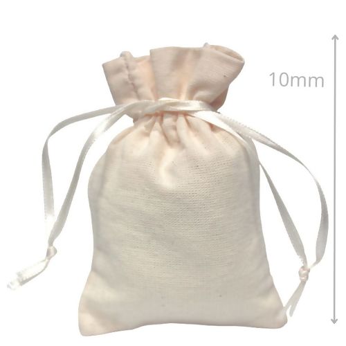 Saquinho de Tecido Algodão Cru 7 x 10 cm - 10 unidades