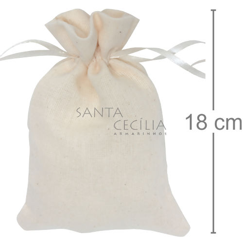 Saquinho de Tecido Algodão Cru 13 x 18 cm - 10 unidades