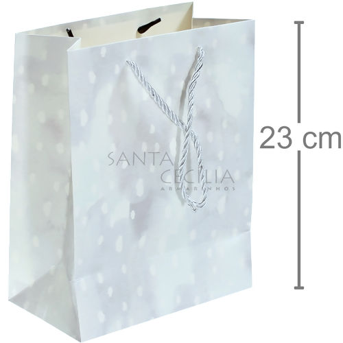 Sacola de Papel Decorada 18 x 23 cm Ref. 10385 - Marmorizado com Gotas