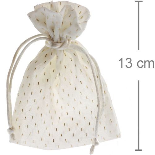 Saquinho de Tecido 9,5 x 13 cm - 10 unidades - Creme 1505-70