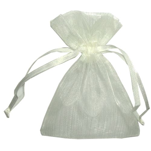 Saquinho em Organza 10 x 12,5 cm - 10 unidades - Creme