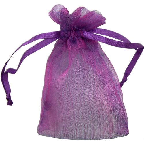 Saquinho em Organza 9,5 x 12 cm - 10 unidades - Roxo