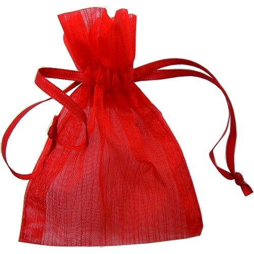 Saquinho em Organza 9,5 x 12 cm - 10 unidades - Vermelho