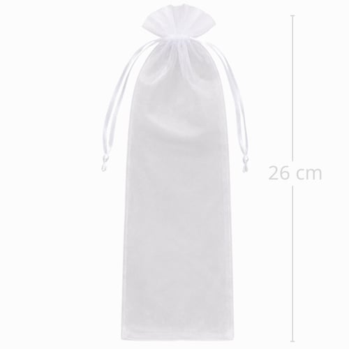 Saquinho de Organza 10 unid. 8 x 26 cm Branco