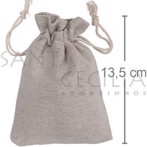 Saquinho de Tecido Natural 9,5 x 13,5 cm - A23-2 - 10 unidades
