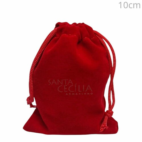 Saquinho de Tecido 8 x 10cm - 10 unidades - Veludo Vermelho Ref. MC-802