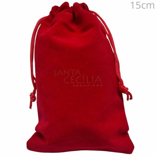 Saquinho de Tecido 10 x 15cm - 10 unidades - Veludo Vermelho Ref. MC-803-F