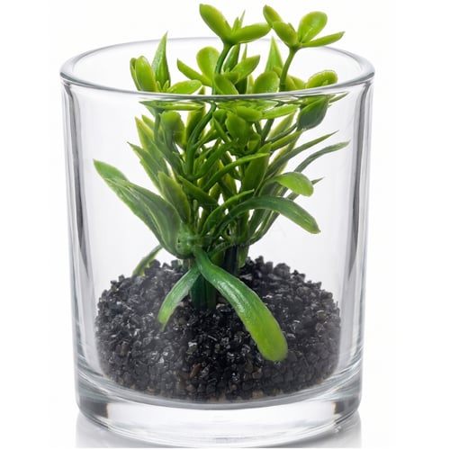 Suculenta Artificial com Vaso de Vidro 8cm Ref. MOD2
