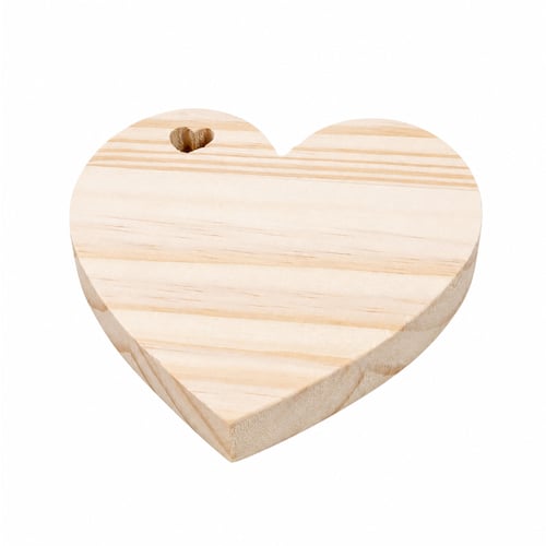Tabuleiro de Coração em Madeira 12cm x 15mm