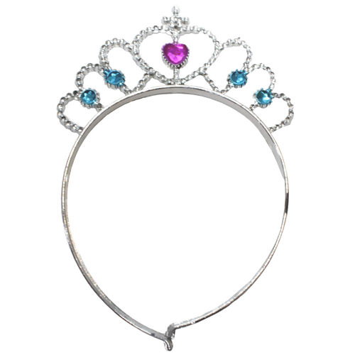 Tiara Princesa Prateada de Plástico