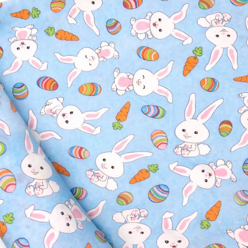 TNT Estampado - Páscoa Coelho Azul