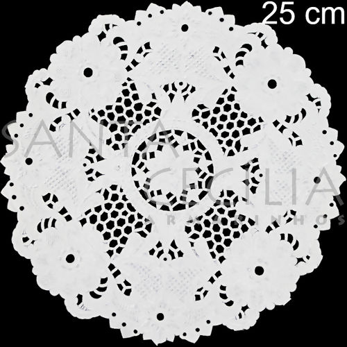Toalha Rendada de Papel Branca 25 cm - Mod. 252 - 12 unidades