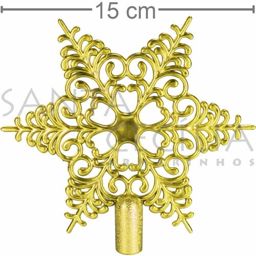 Ponteira Árvore de Natal - Estrela 6 Pontas NTA10700 - Ouro