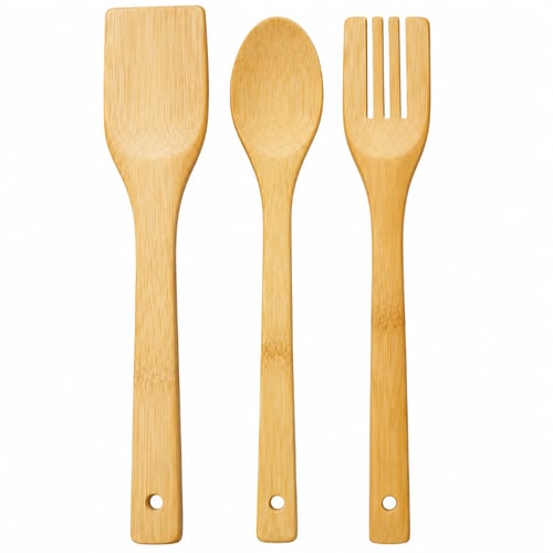 Kit Utensílios de Bambu com 3 Peças Ref. CK4717