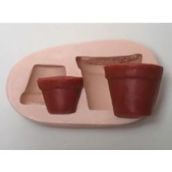 Molde de Silicone - Dois Vasos Ref. 089