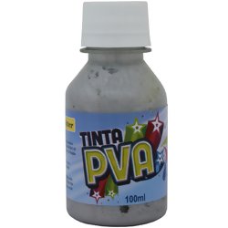 Tinta PVA 100ml Metálica Prata 036 - Glitter