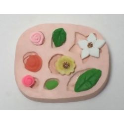 Molde de Silicone - Flores e Folhas Ref. 159