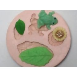 Molde de Silicone - Kit Rã com Folhas Ref. 215