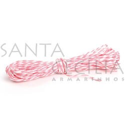 Fio de Papel Torcido 5m 29001194 - Rosa e Branco