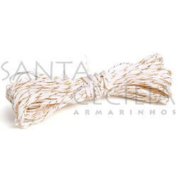 Fio de Papel Torcido 5m 29001204 - Branco com Fio Ouro