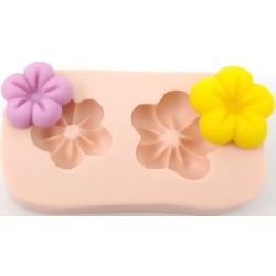 Molde de Silicone - 2 Flores com Marcação Ref. 424