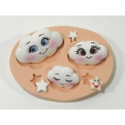 Molde de Silicone - Nuvens e Estrelas Ref. 505