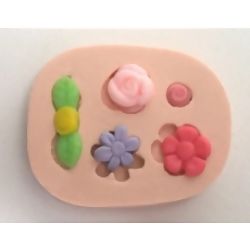 Molde de Silicone - Kit 5 Flores Ref. 536