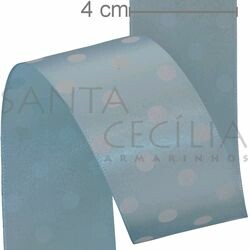 Fita de Cetim Azul Claro Poá 4001 - 4cm x 10m