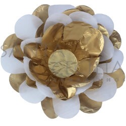 Forminha de Doces de Papel Crepom Dourado e Branco EL56 - 24 un