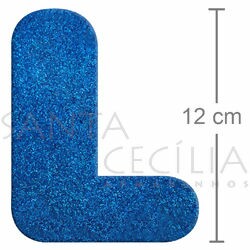 Letra em EVA Azul Royal com Glitter - L