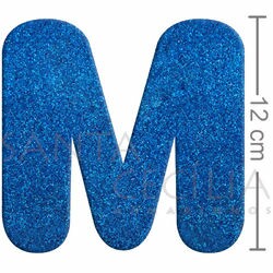 Letra em EVA Azul Royal com Glitter - M