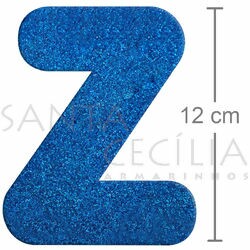 Letra em EVA Azul Royal com Glitter - Z