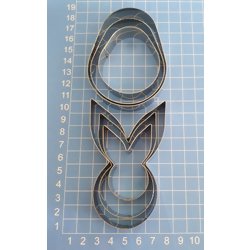 Cortador de Massa Inox - Kit Páscoa Ovo e Coelho Grande