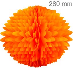 Bola Pom Pom de Papel de Seda 280mm - Ref. 174 - Laranja