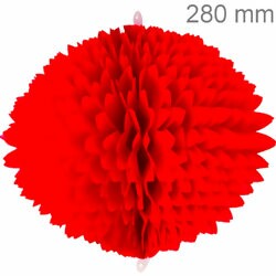 Bola Pom Pom de Papel de Seda 280mm - Ref. 174 - Vermelho