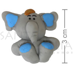 Apliques em Biscuit - Elefante Azul - 2 unid.