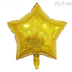 Balão Holográfico Estrela 25,3 cm Ouro Ref. Q01725