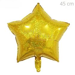 Balão Holográfico Estrela 45 cm Ouro Ref. Q00225