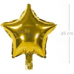 Balão Metal Estrela 45 cm Ouro Ref. Q00201
