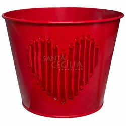 Balde Decorado Coração de Fita Veludo 10,5cm - Ref. A-14