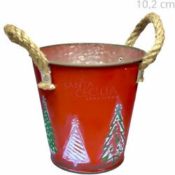 Balde Decorado Árvores de Natal - Vermelho Ref. 2507