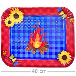 Bandeja Retangular de Papel Cartão Junino 33x40cm - Erraia da Roça 702000078